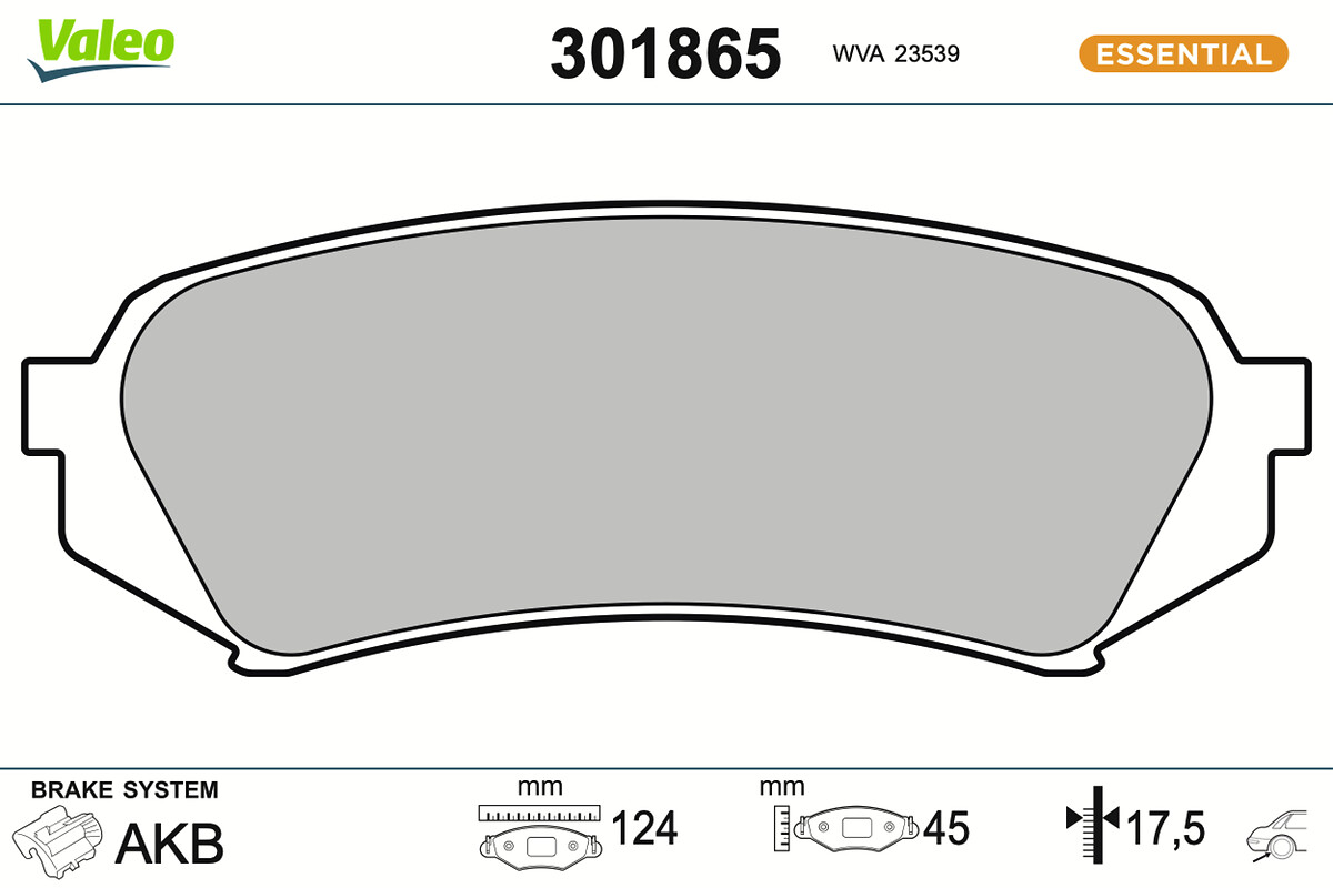 Jogo de 4 pastilhas de travão VALEO ref. 301865